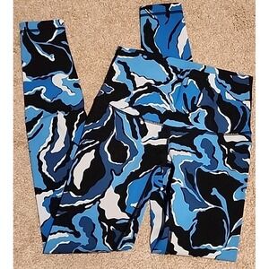 Lululemon Wunder Under Pant (Hi-Rise) Size 6 Blue Marble Camo NWOT